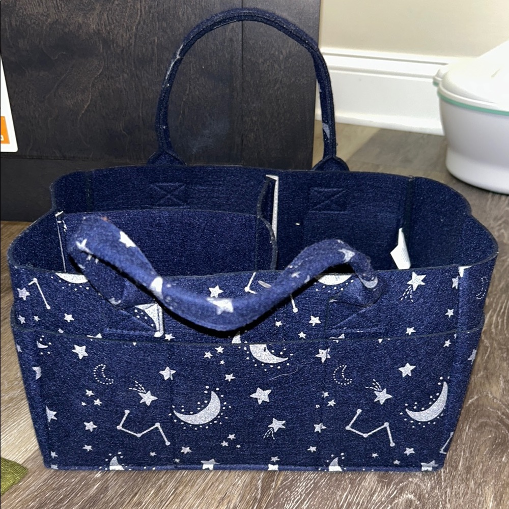 Navy Starry Night Diaper Caddy